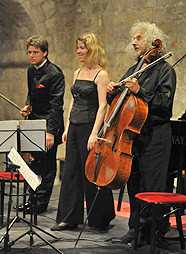 voilinist Julian Rachlin, pijanistica Polina Leschenko  i violončelist Mischa Maisky, foto: Željko Tutnjević, www.rachlinandfriends.com