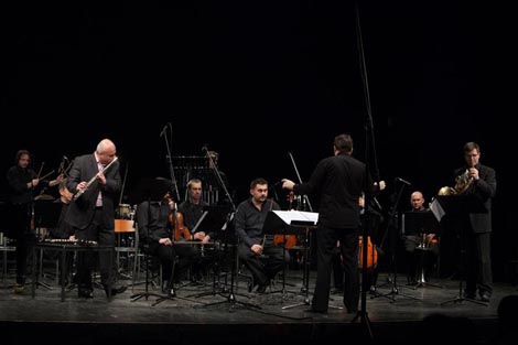 Dani Bošnjak, flauta, dirigent Ivan Josip Skender, Bank Harkay, rog, i Cantus Ansambl, foto: facebook.com