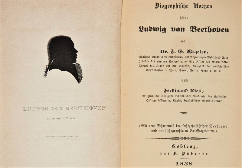 Originalno izdanje Wegelerovih i Riesovih <em>Biografskih bilješki o Ludwigu van Beethovenu</em>, Koblenz, 1838.