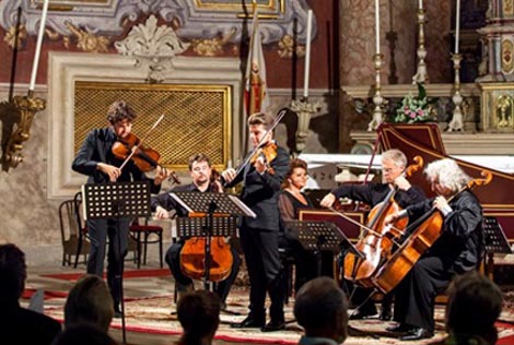 Lawrence Power, Pavle Zajcev, Julian Rachlin, Sophie Rachlin, Torleif Thedéen i Mischa Maisky, foto: rachlinandfriends.com