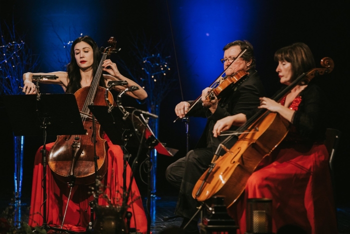 Dragan i Snježana Rucner na koncertu s kćerkom Anom Rucner, priznatom violončelisticom, Koncertna dvorana Lisinski, 2018.