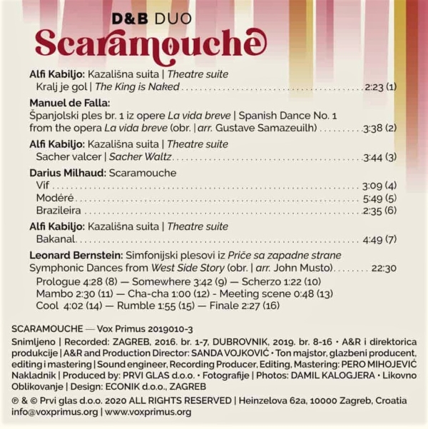 D&B Duo, <em>Scaramouche</em>, Prvi glas d.o.o., 2020.