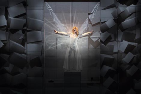 Jasmin Hörner (Anđeo); Georg Friedrich Händel, Uskrsnuće (La Resurrezione), dir. Wolfgang Katschner, red. Kobie van Rensburg, foto: © Ida Zenna