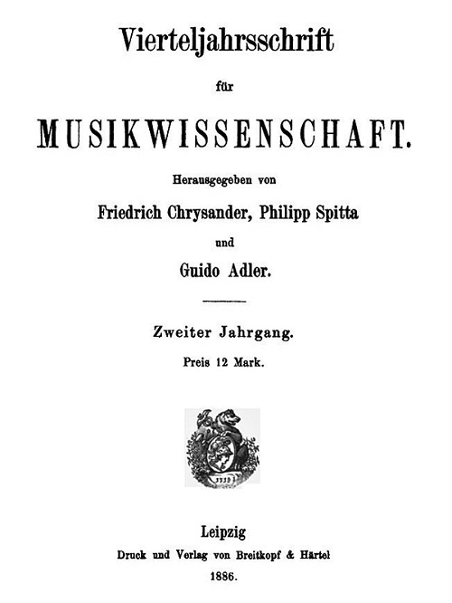 Časopis <em>Vierteljahrsschrift für Musikwissenschaft</em> 