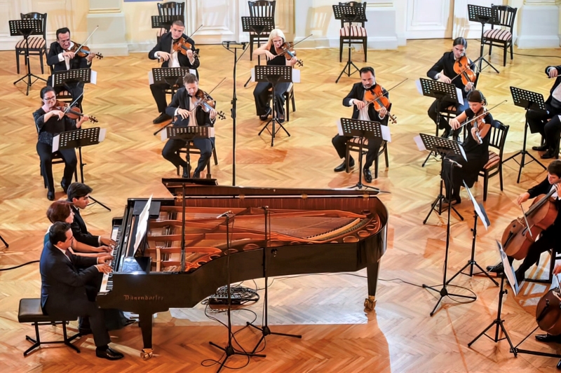 Pijanisti Julia Gubajdullina, Ruben Dalibaltayan, Arsen Dalibaltayan i Varaždinski komorni orkestar, Velika koncertna dvorana HNK u Varaždinu, 6. lipnja 2021.