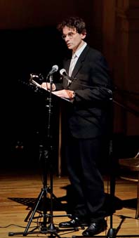 Rene Medvešek, recitator na koncertu Zagrebačkih solista, foto: © Mirko Cvjetko